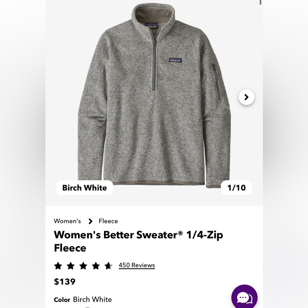 Women’s better sweater 1/4 zip fleece - Birch white
